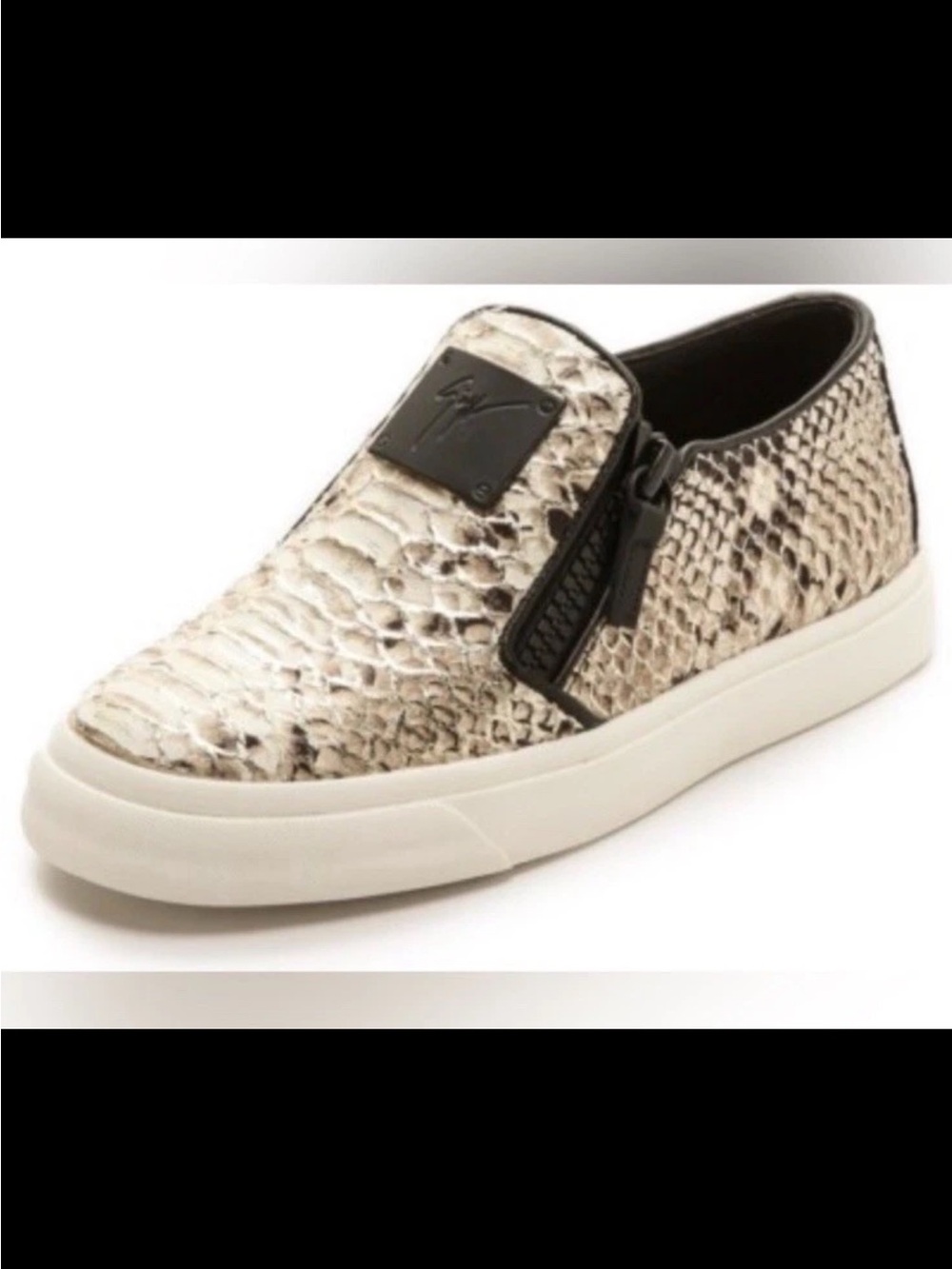 Giuseppe Zanotti Python Embossed Leather Devon Sneakers Size 37.5. 7.5 $625